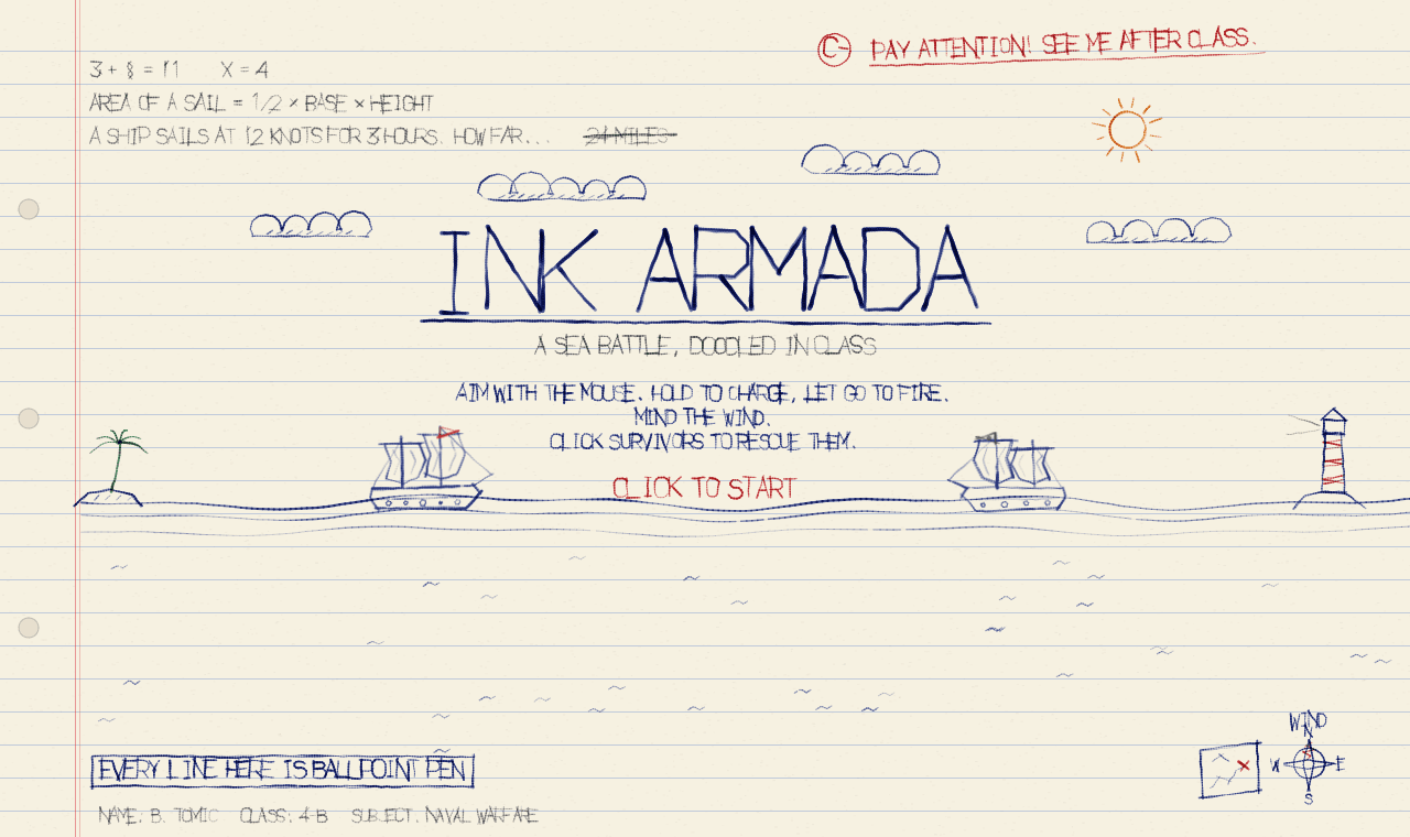 Ink Armada title screen