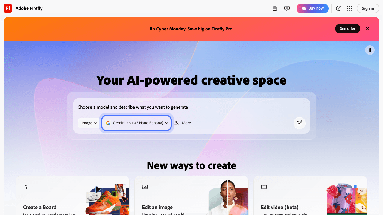 Adobe Firefly screenshot