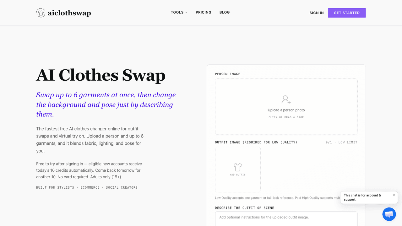 AIClothSwap screenshot