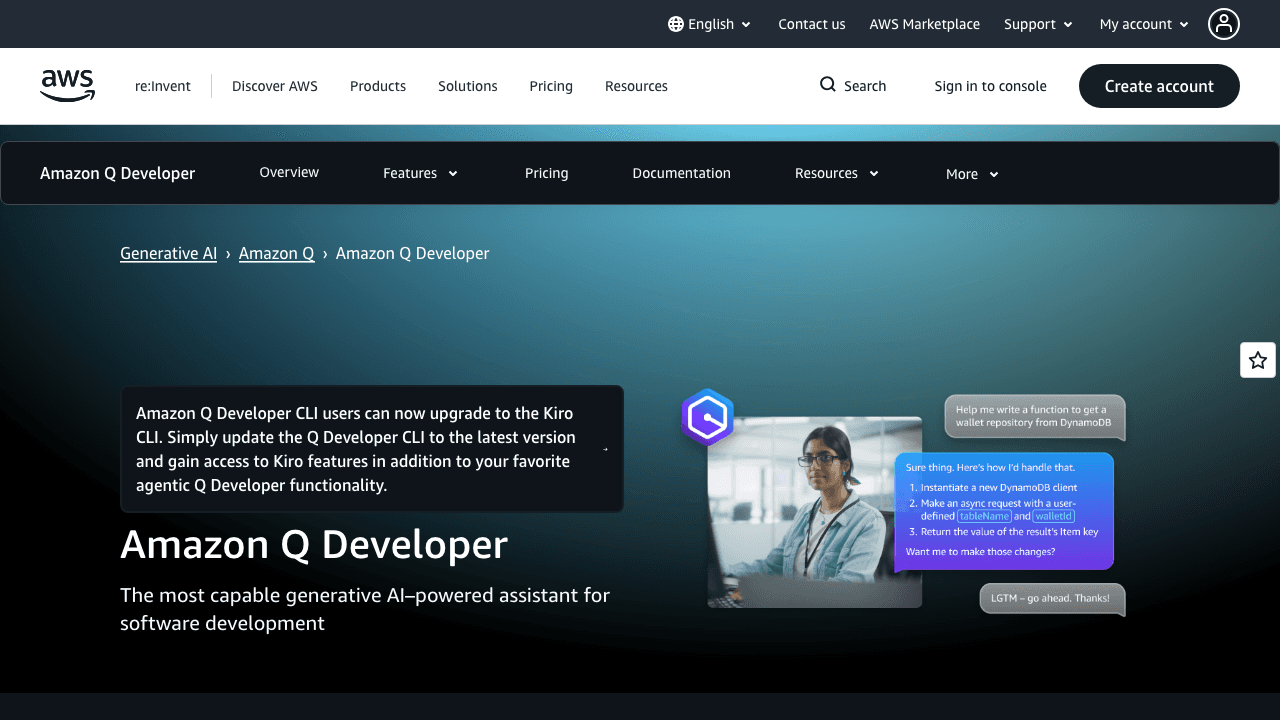 Amazon CodeWhisperer screenshot