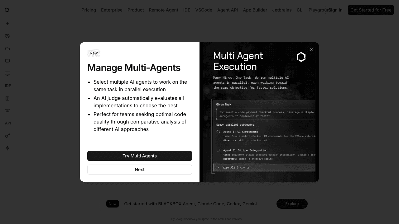 Blackbox AI screenshot