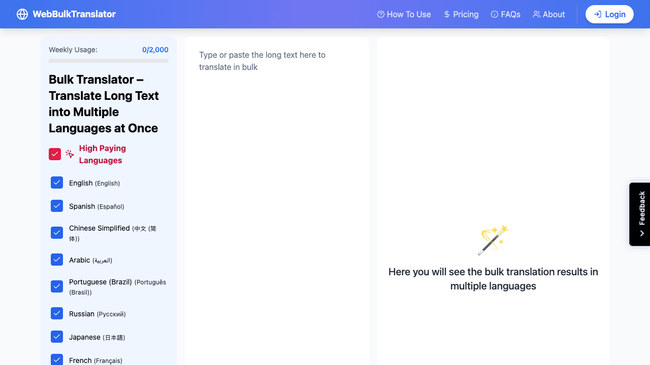 Bulk Languages Translator screenshot