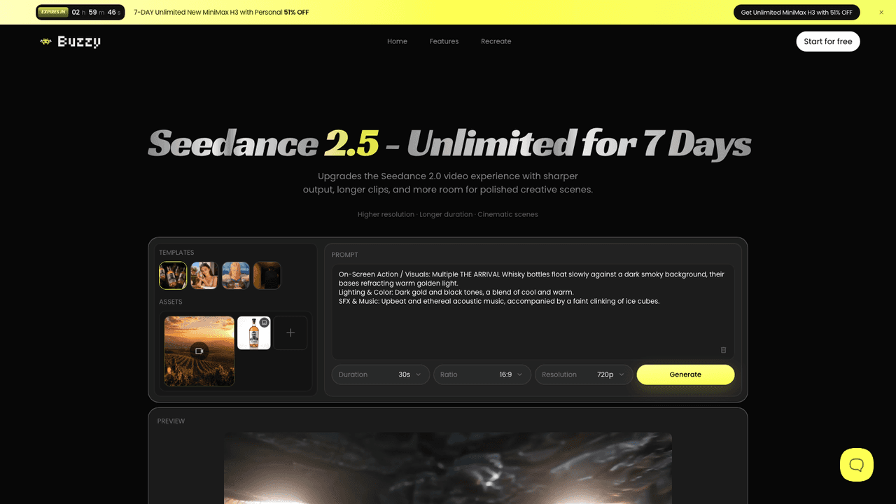 Buzzy Seedance 2.5 screenshot