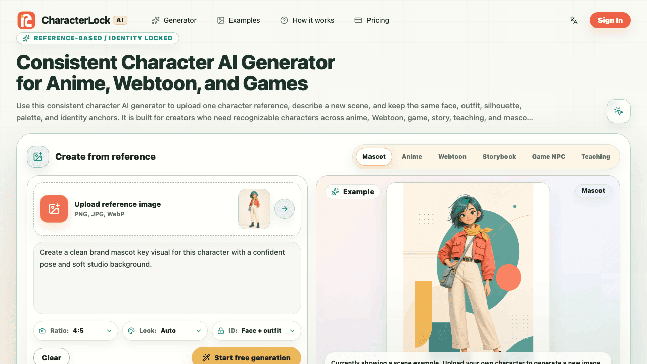 CharacterLock AI screenshot