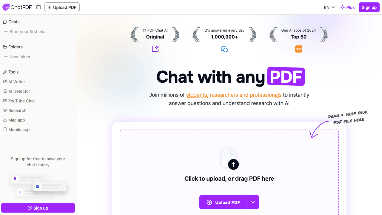 ChatPDF screenshot