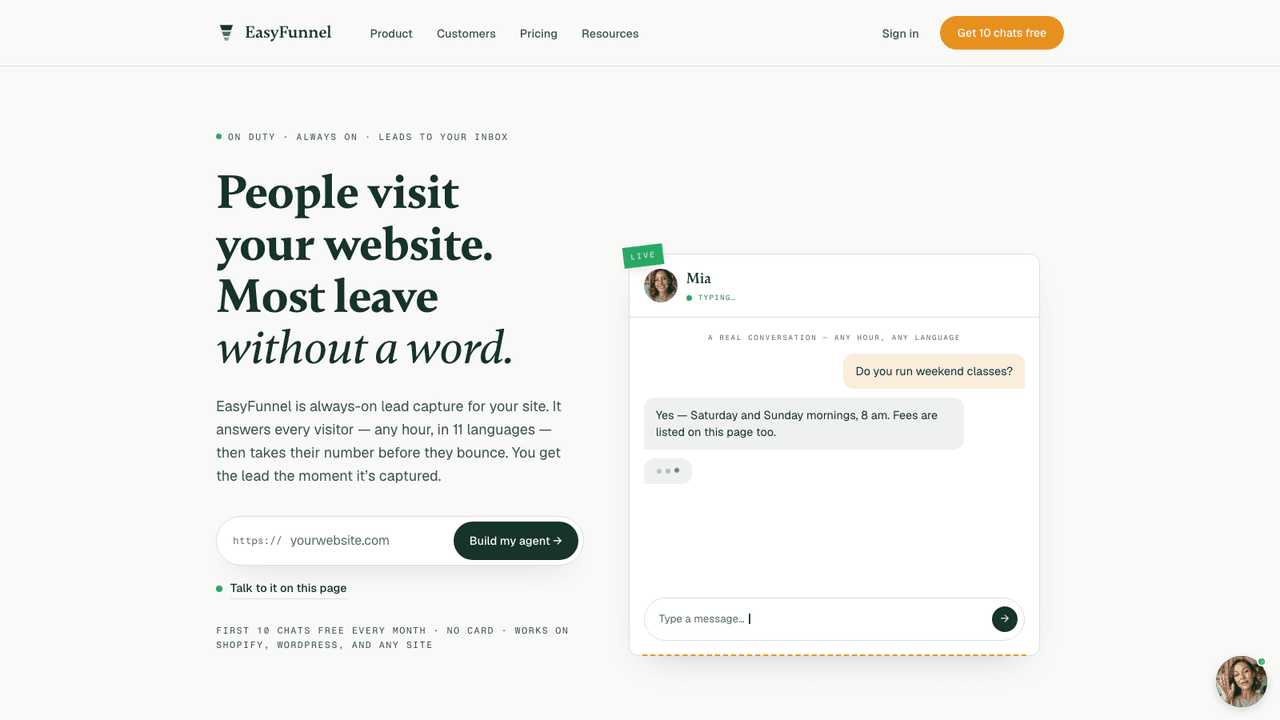 EasyFunnel interface screenshot
