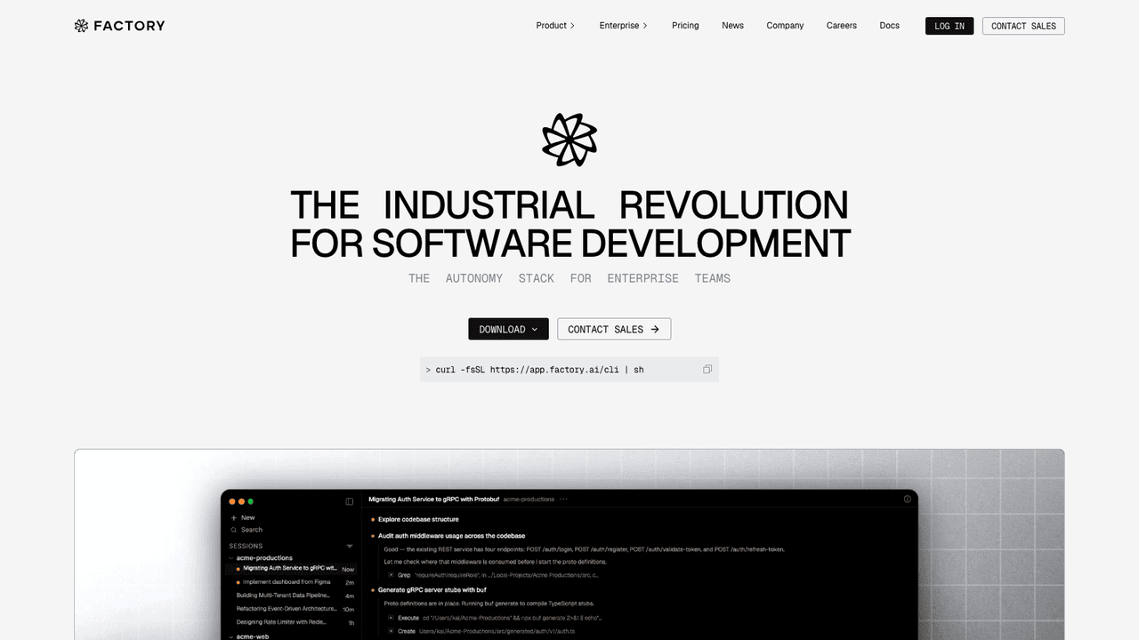 Factory AI screenshot