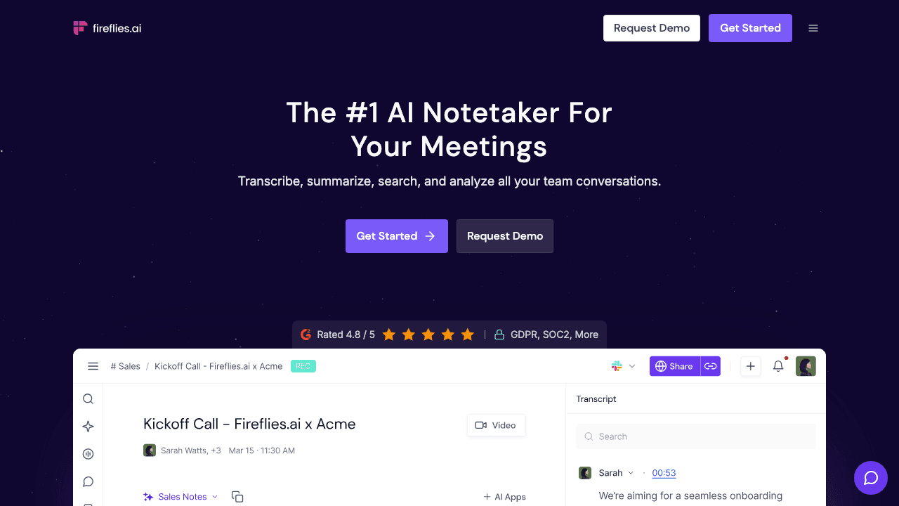 Fireflies.ai screenshot