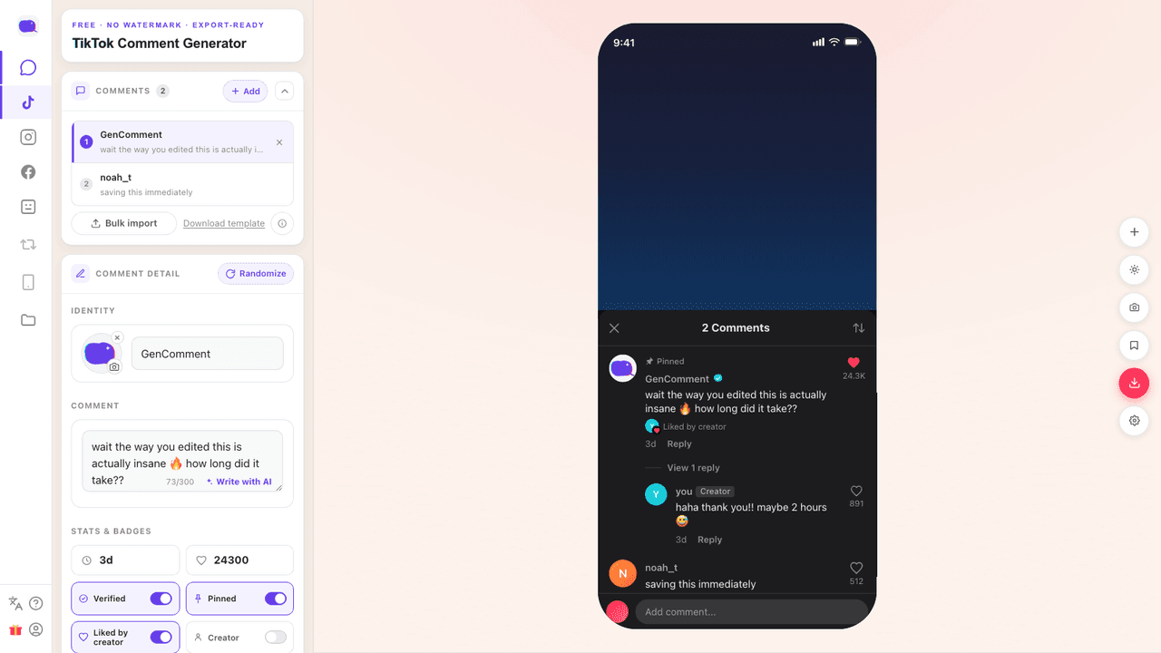 GenComment screenshot