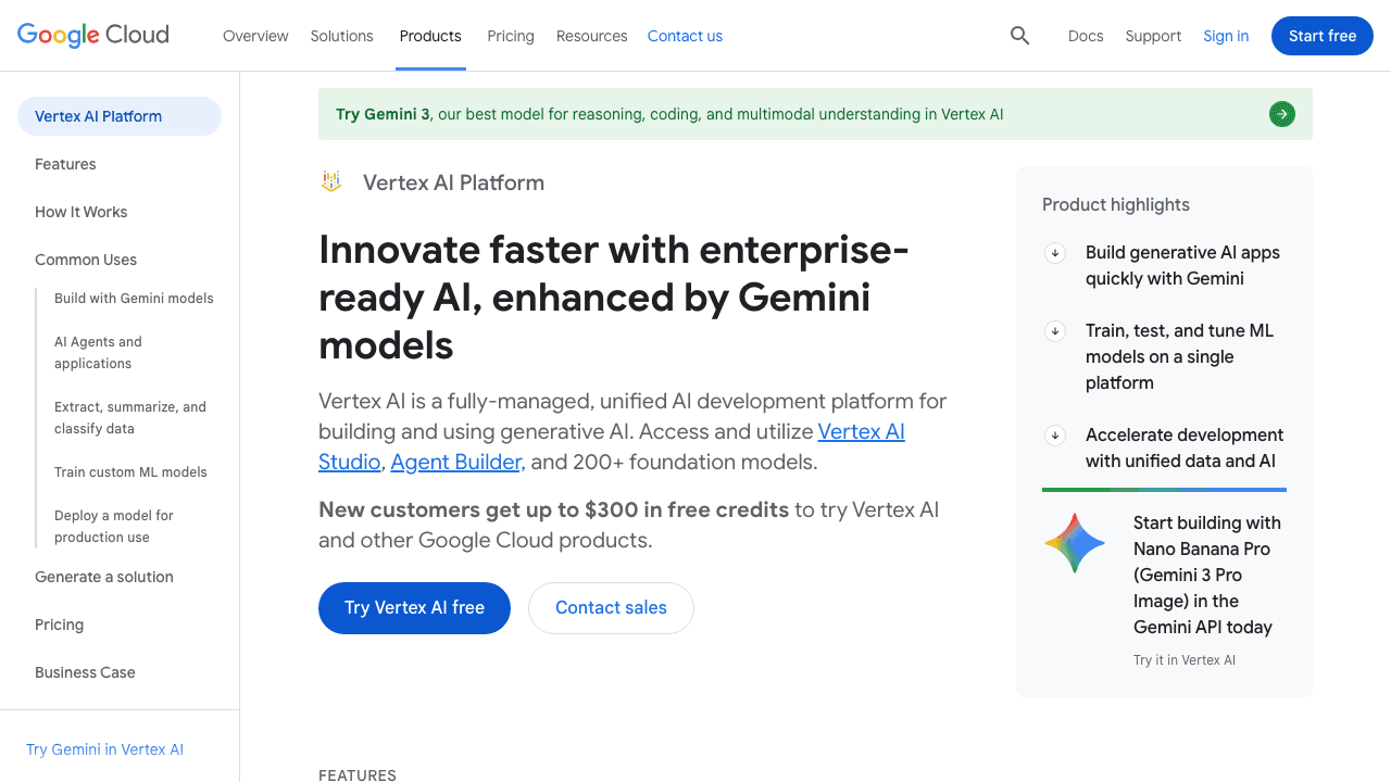 Google Vertex AI screenshot