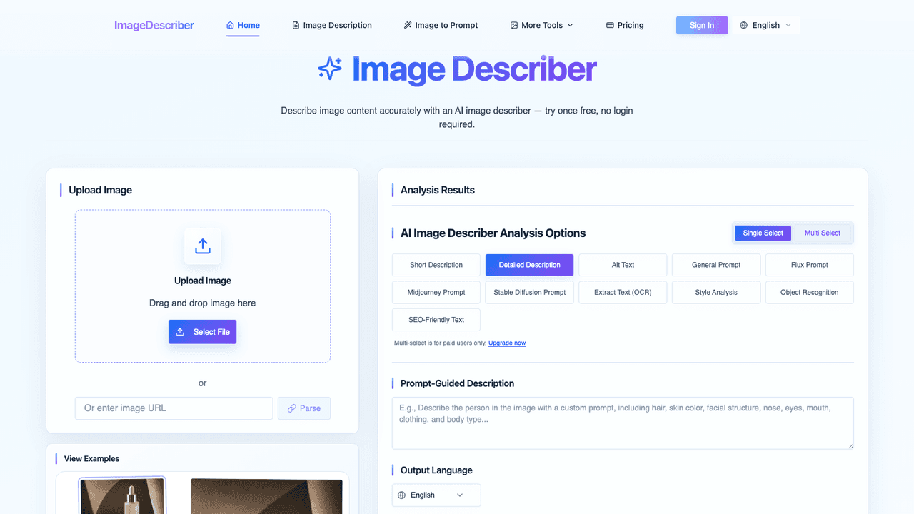 Image Describer screenshot