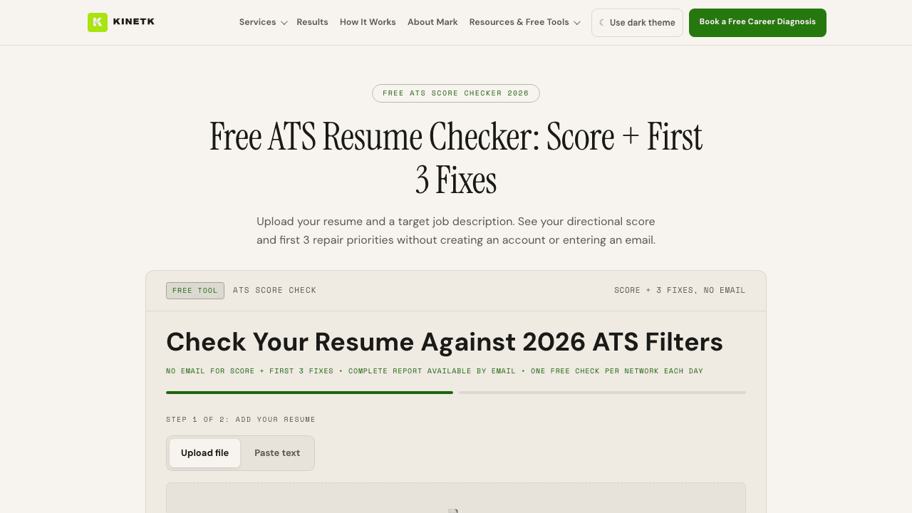 KINETK ATS Checker screenshot