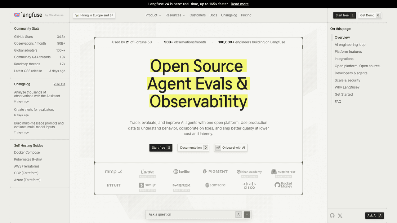 Langfuse screenshot