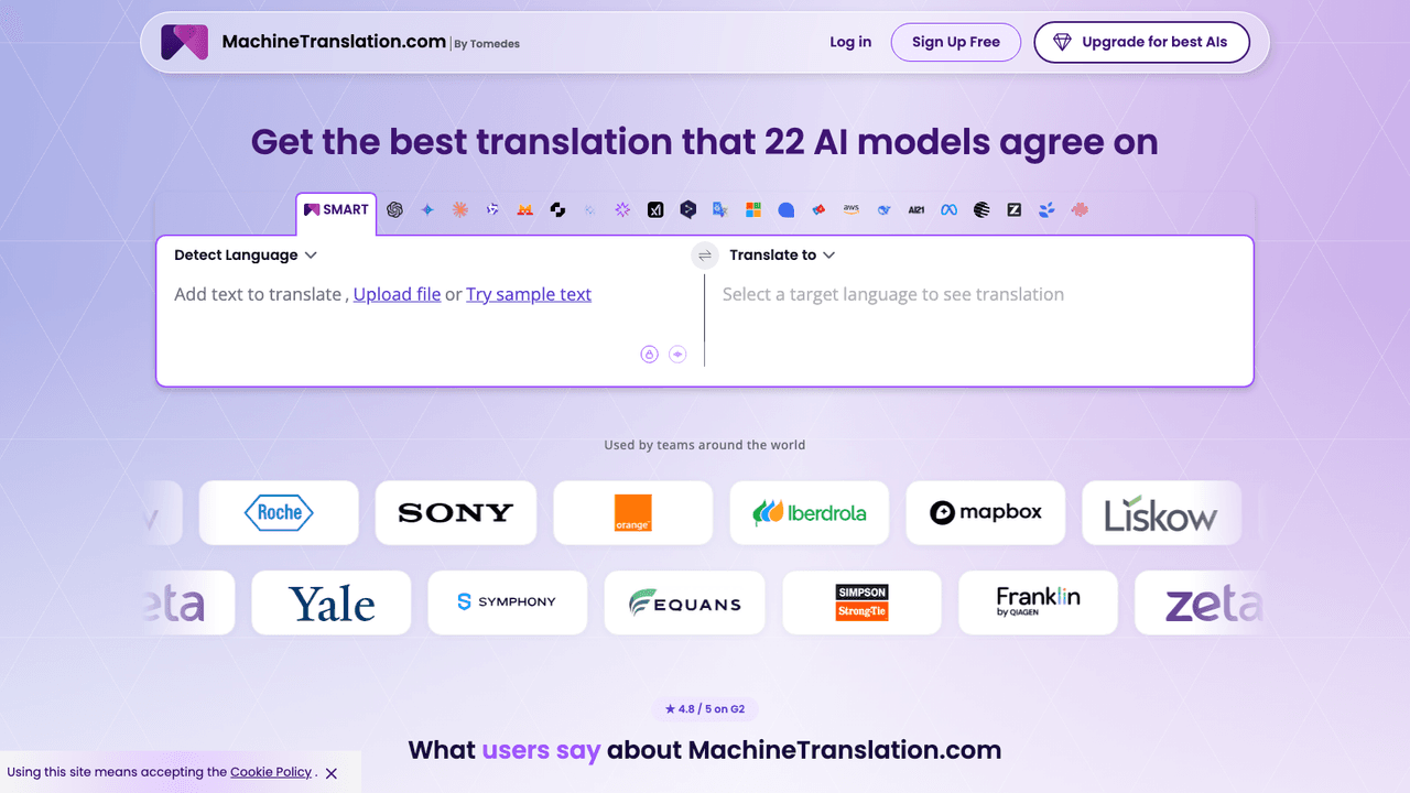 MachineTranslation.com screenshot