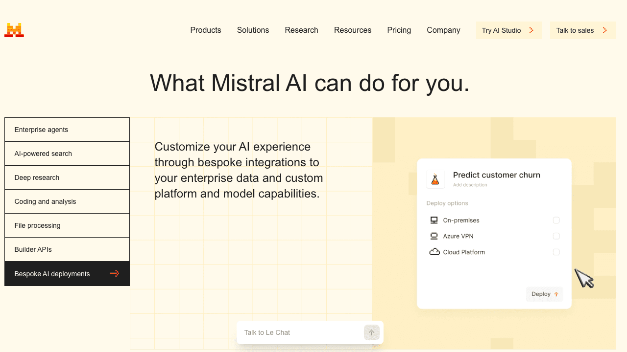 Mistral AI screenshot