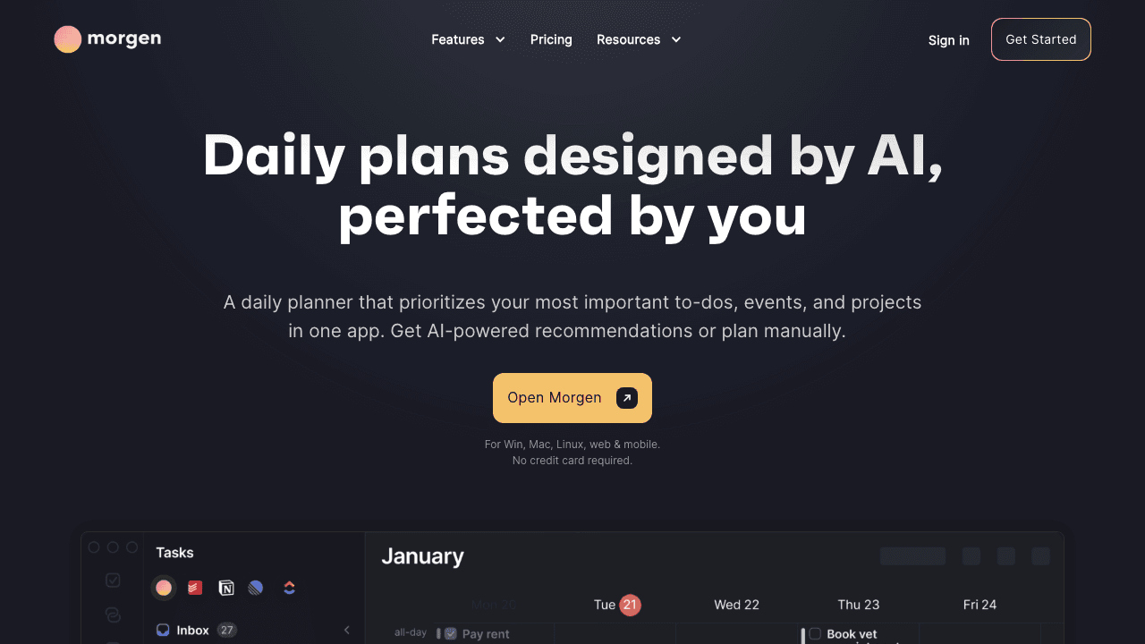 Morgen.ai screenshot