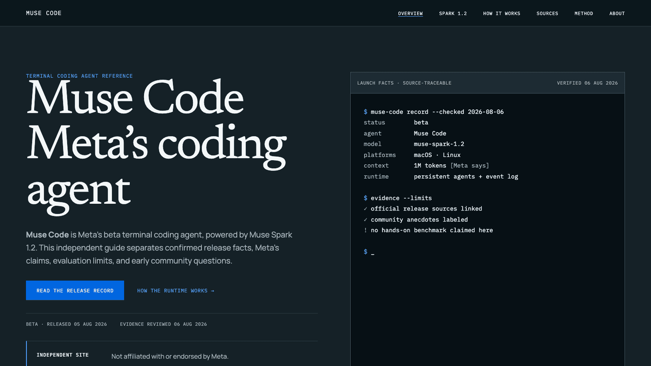 Muse Code Guide screenshot