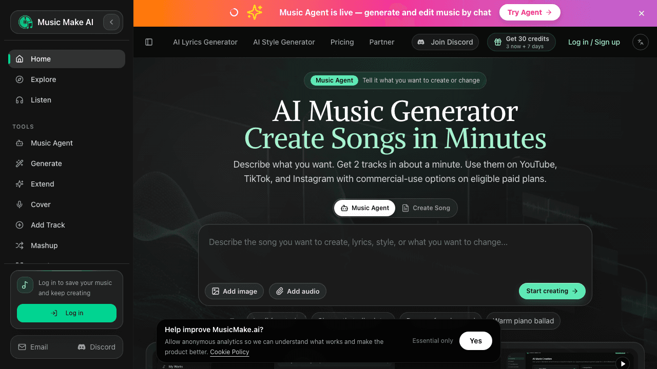 MusicMake.ai screenshot