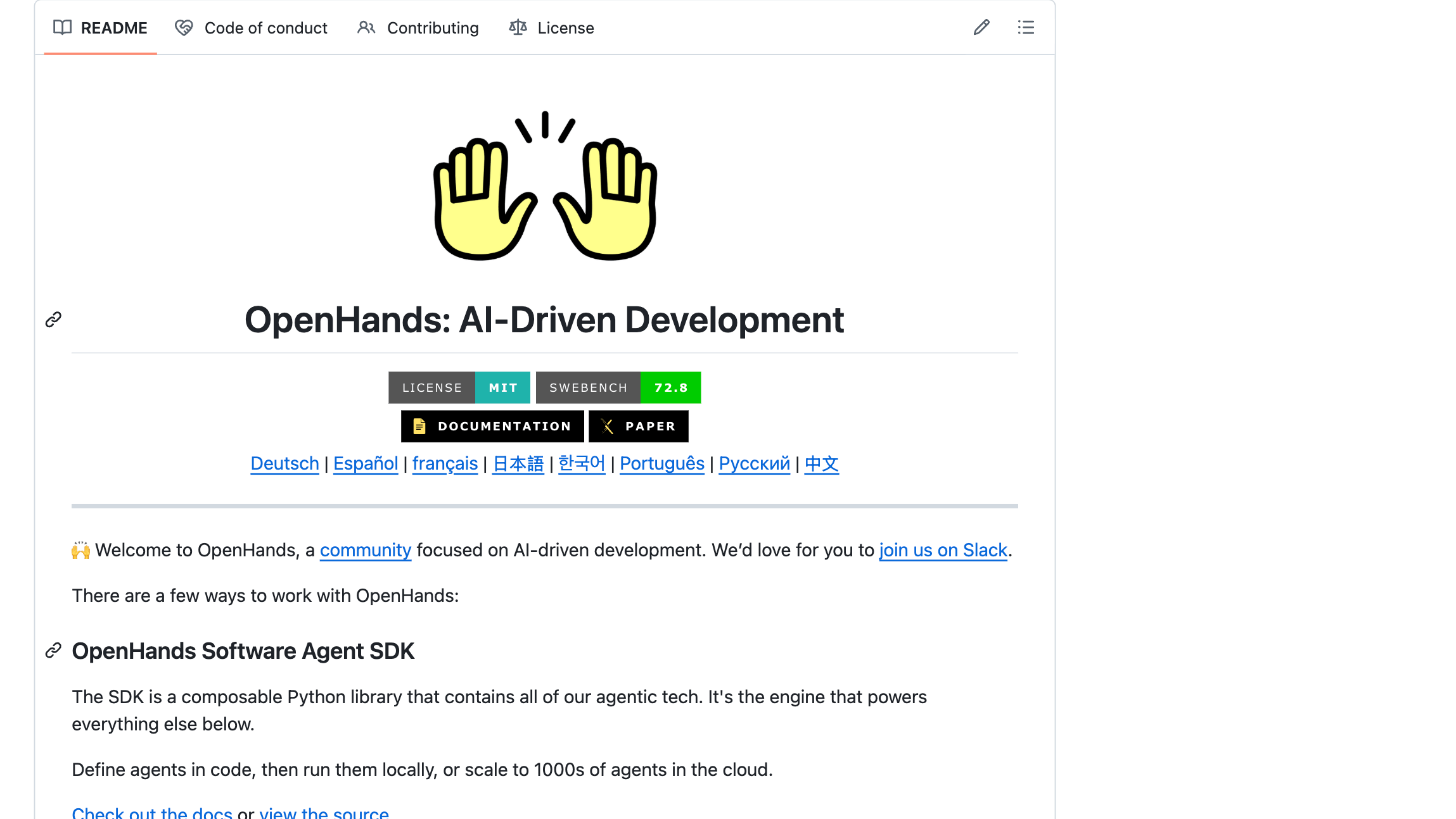 OpenDevin screenshot