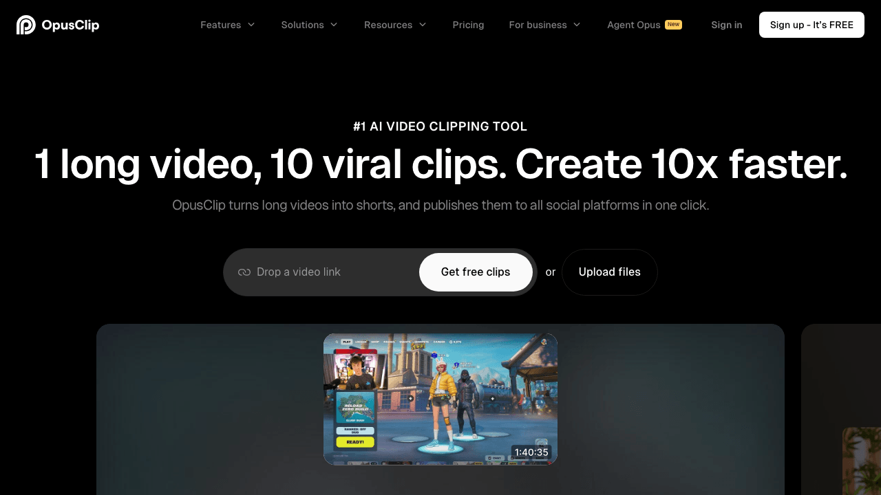 Opus Clip screenshot