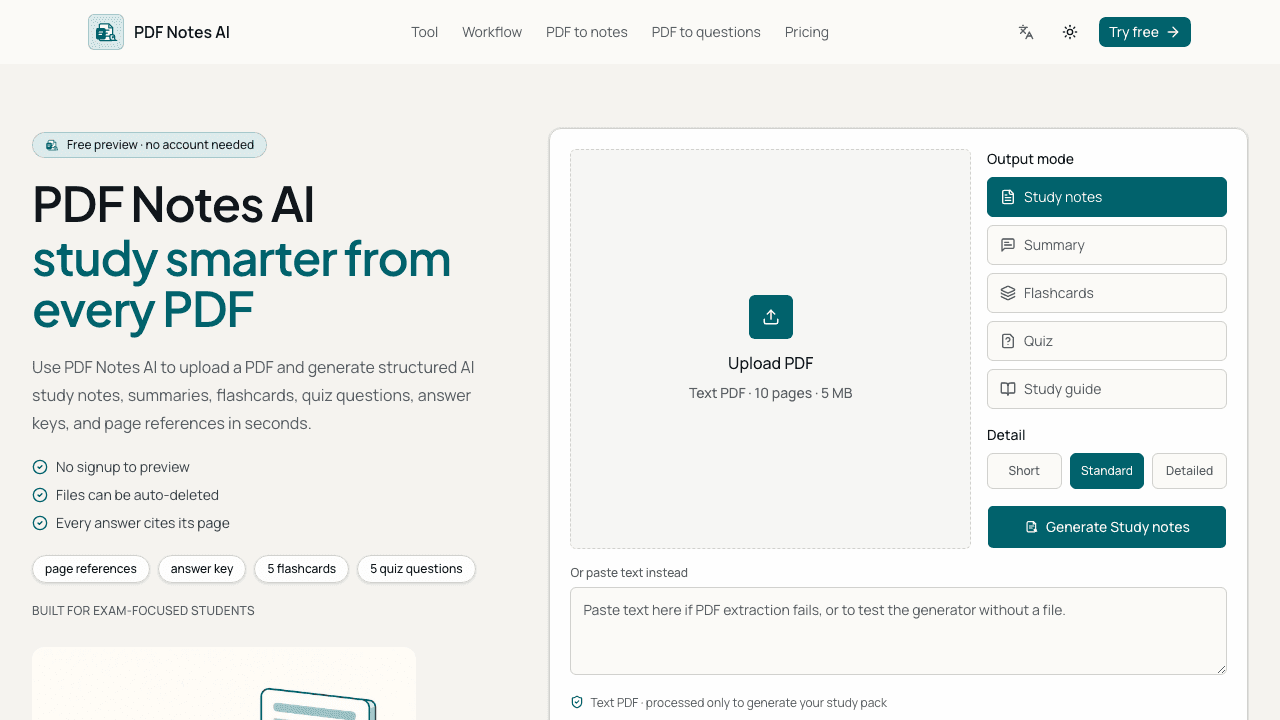 PDF Notes AI screenshot