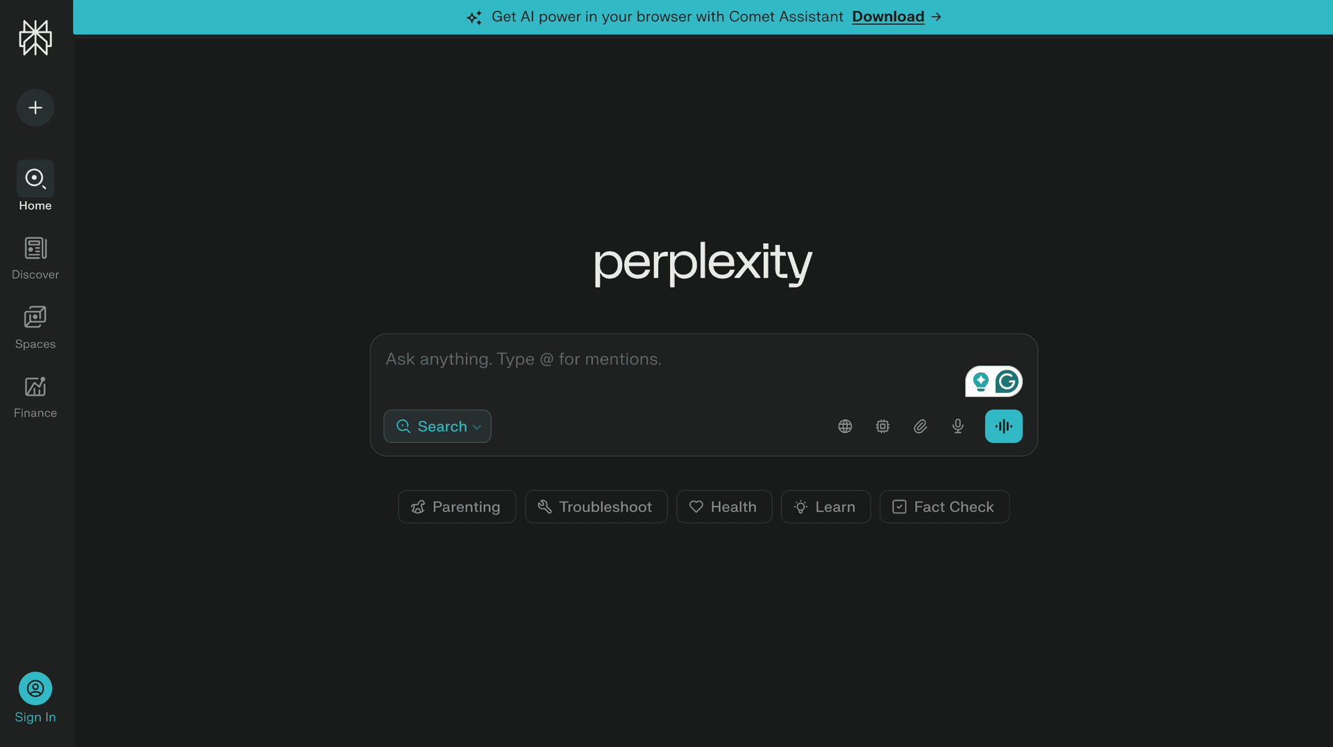 Perplexity screenshot