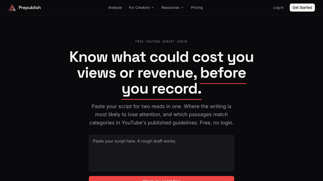 PrePublish screenshot