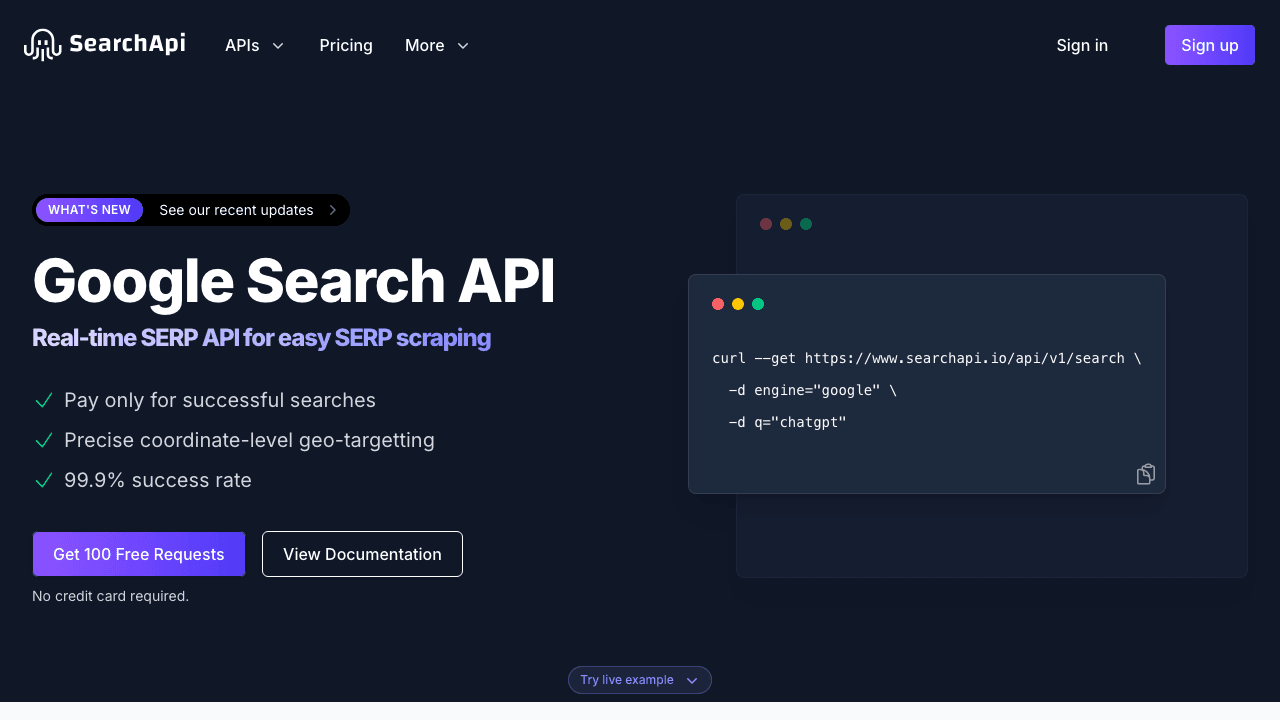 SearchApi screenshot
