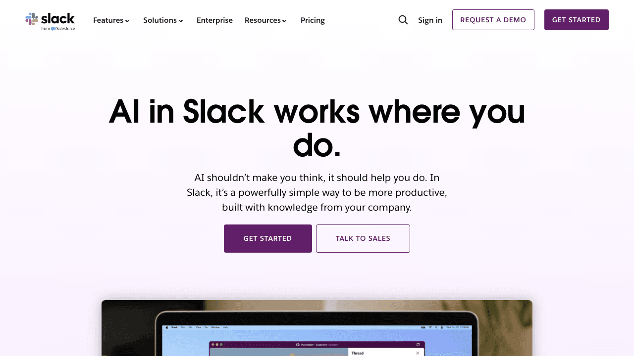 Slack AI screenshot