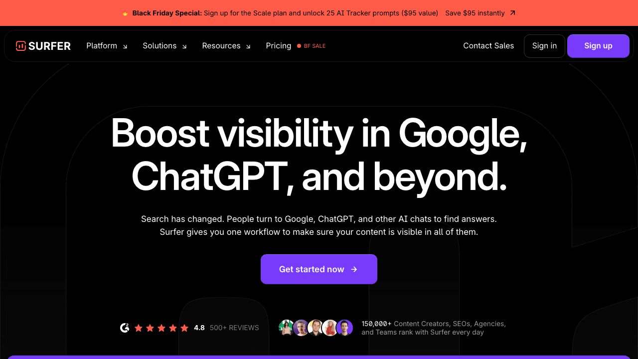 Surfer SEO screenshot