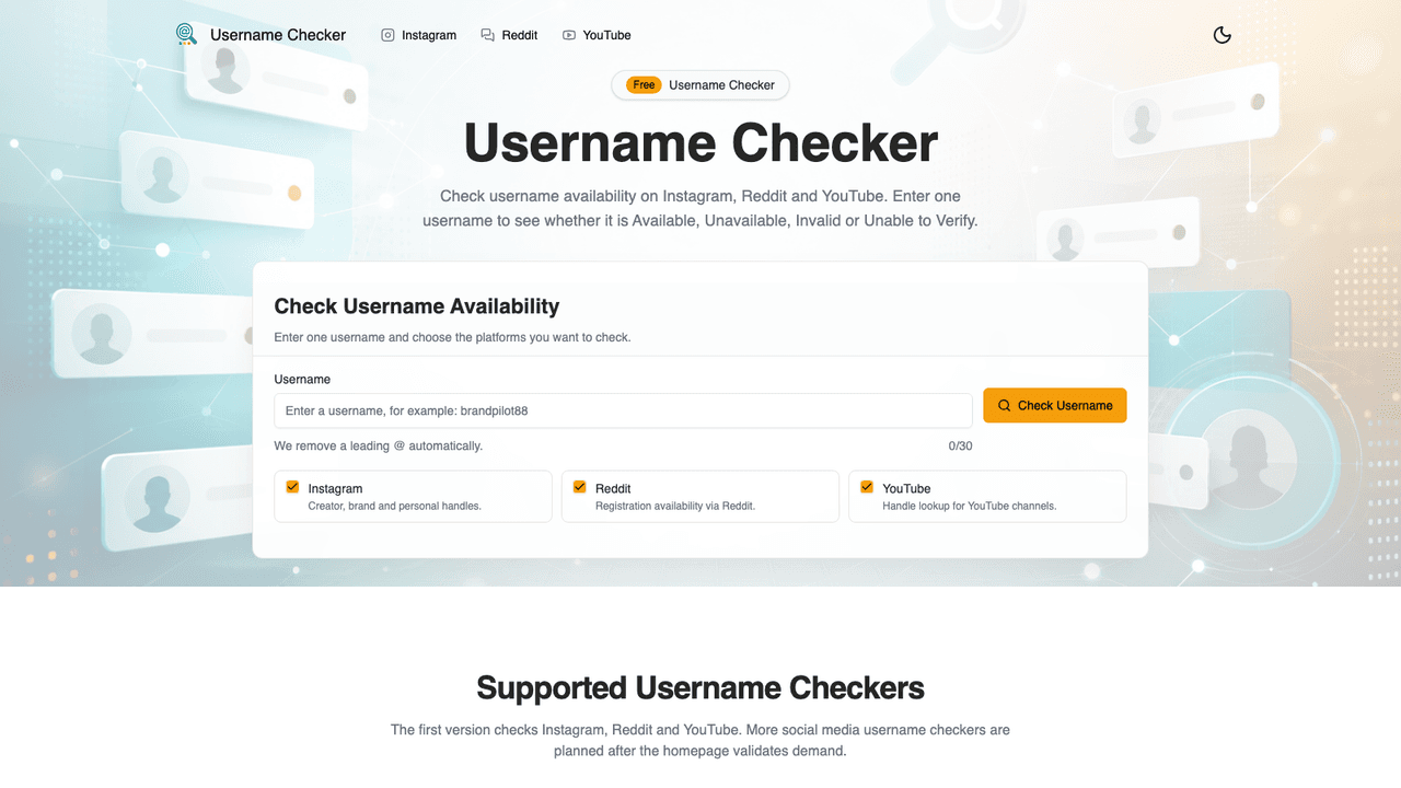 Username Checker screenshot