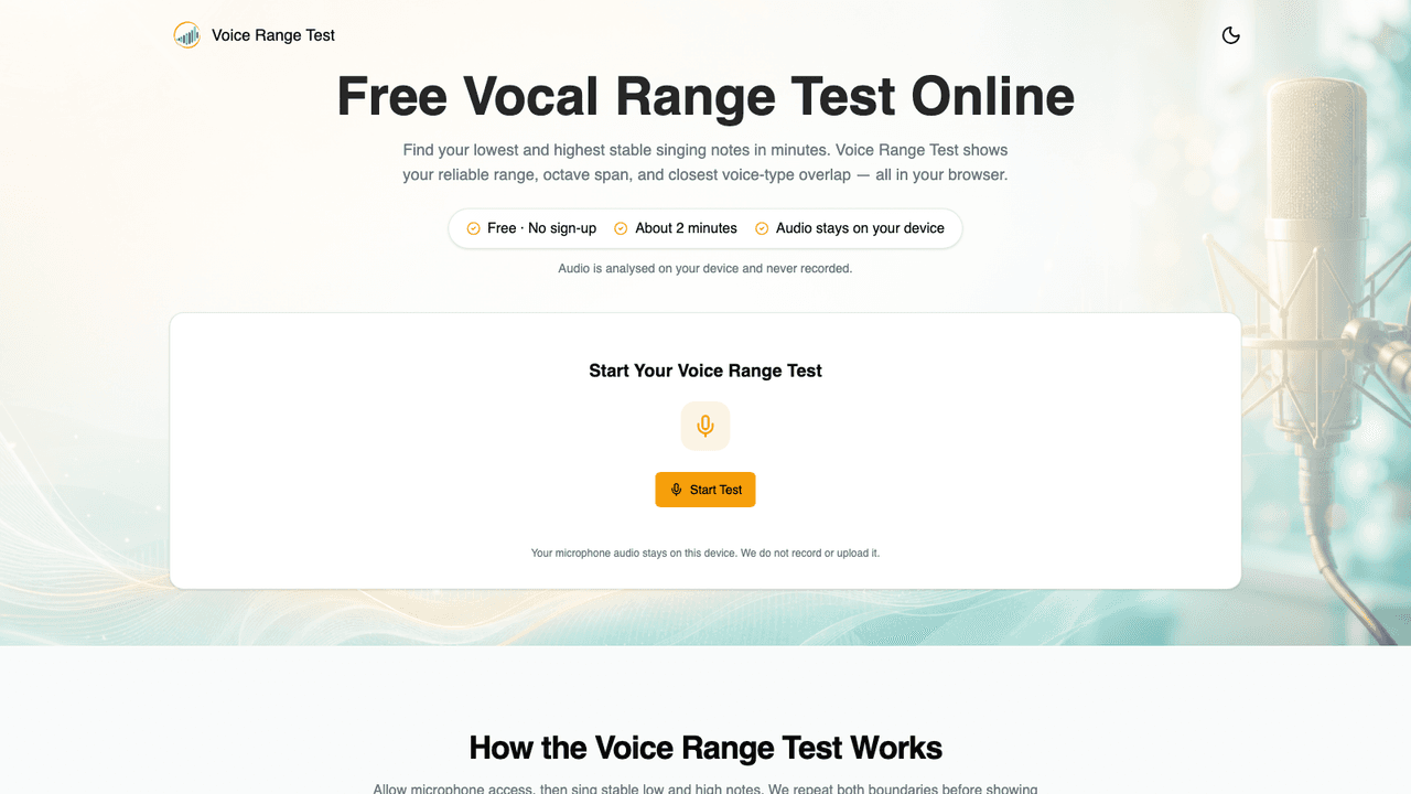 Voice Range Test screenshot